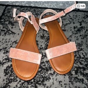 Pink Velvet Sandals